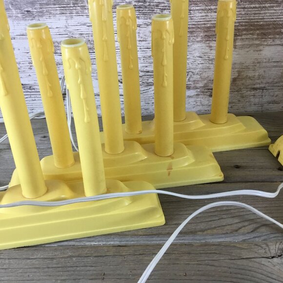 Set of 5 Vintage Noma 3-Light Yellow Candoliers Christmas Lights Bulbs NOT inclu - Picture 7 of 13